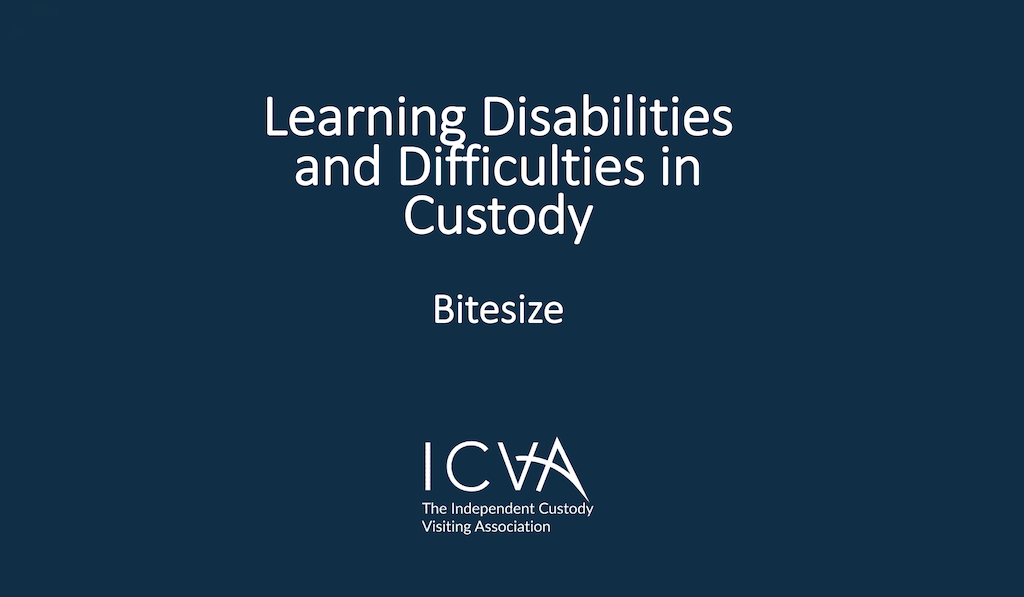 Learning Disabilities and Difficulties in Custody Bitesize ICVA